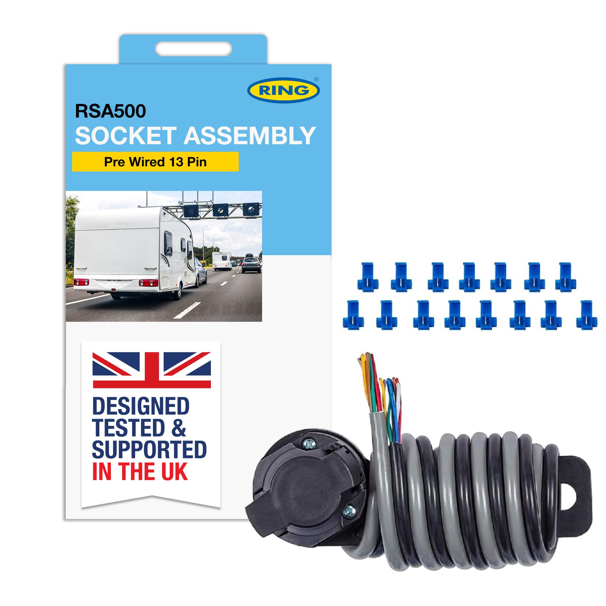 RING RING 13 Pin Socket Assembly With Fog Cut Out, Grommets & Connectors - Pre-Wired for Easy Fitment