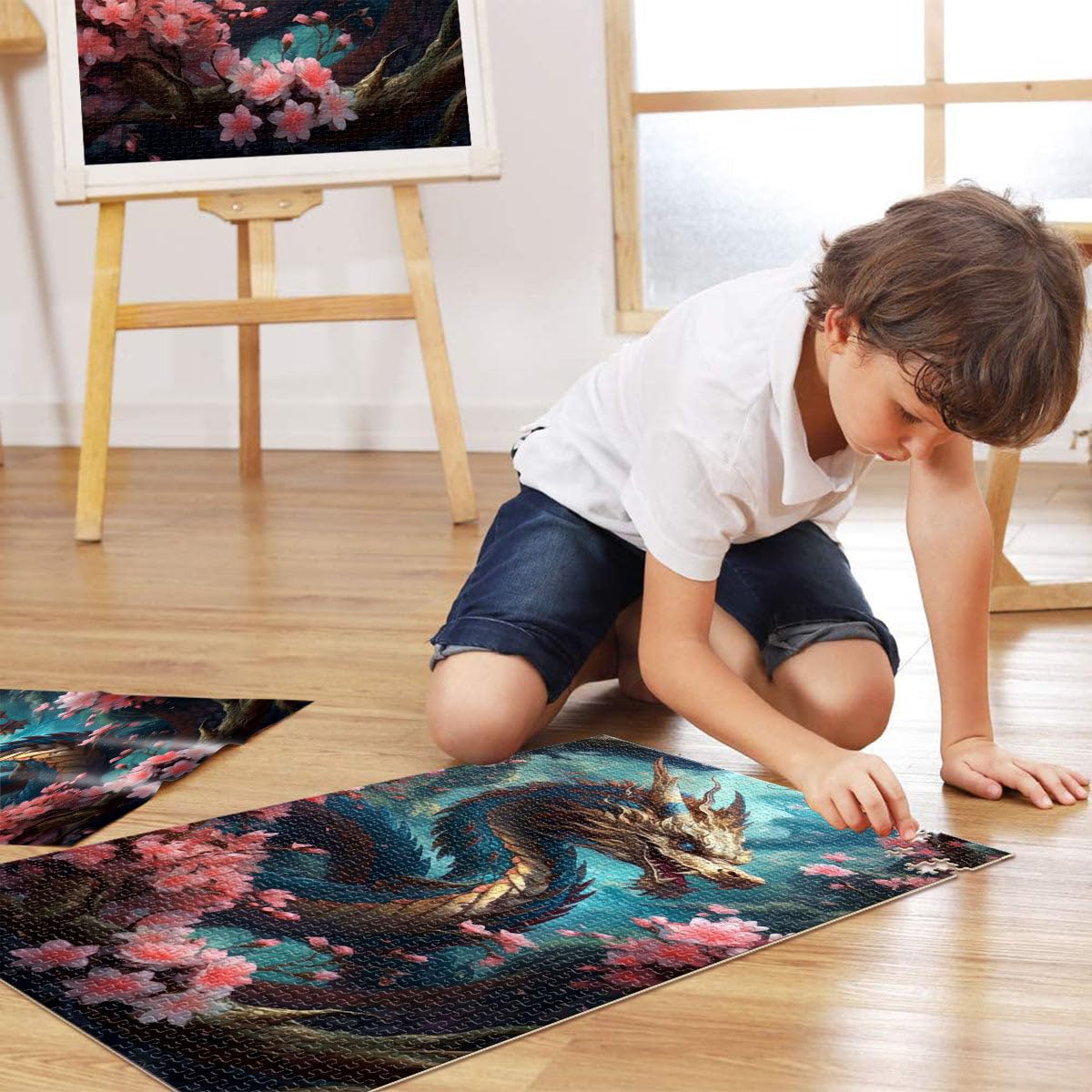 Puzzle per adulti 2000 pezzi Galaxy Animal Deer Family Fun Jigsaws 70 x 100 cm con poster abbinato e foglio di curiosità