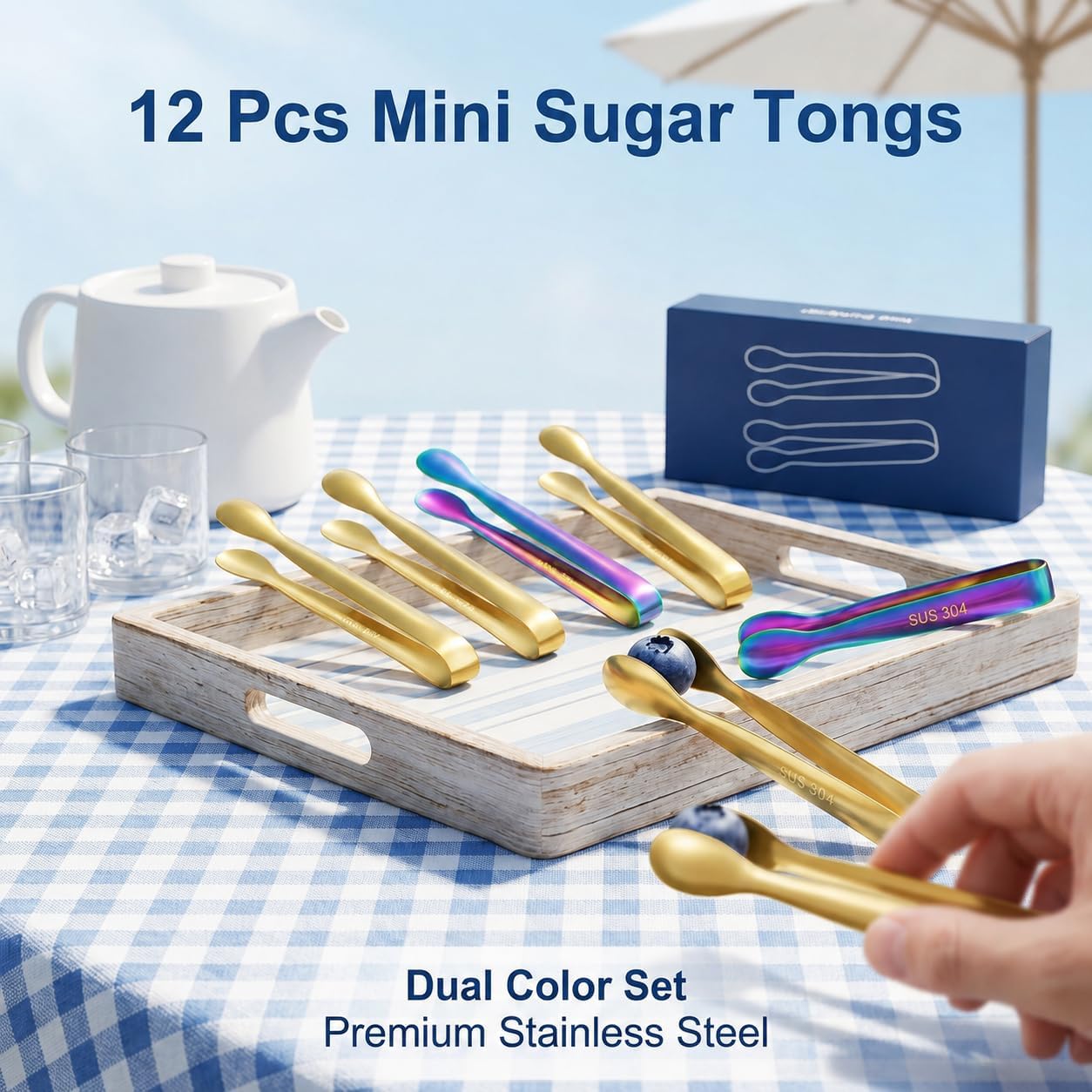 12Pcs Mini Tongs, 4.3" Small Serving Tongs for Appetizers