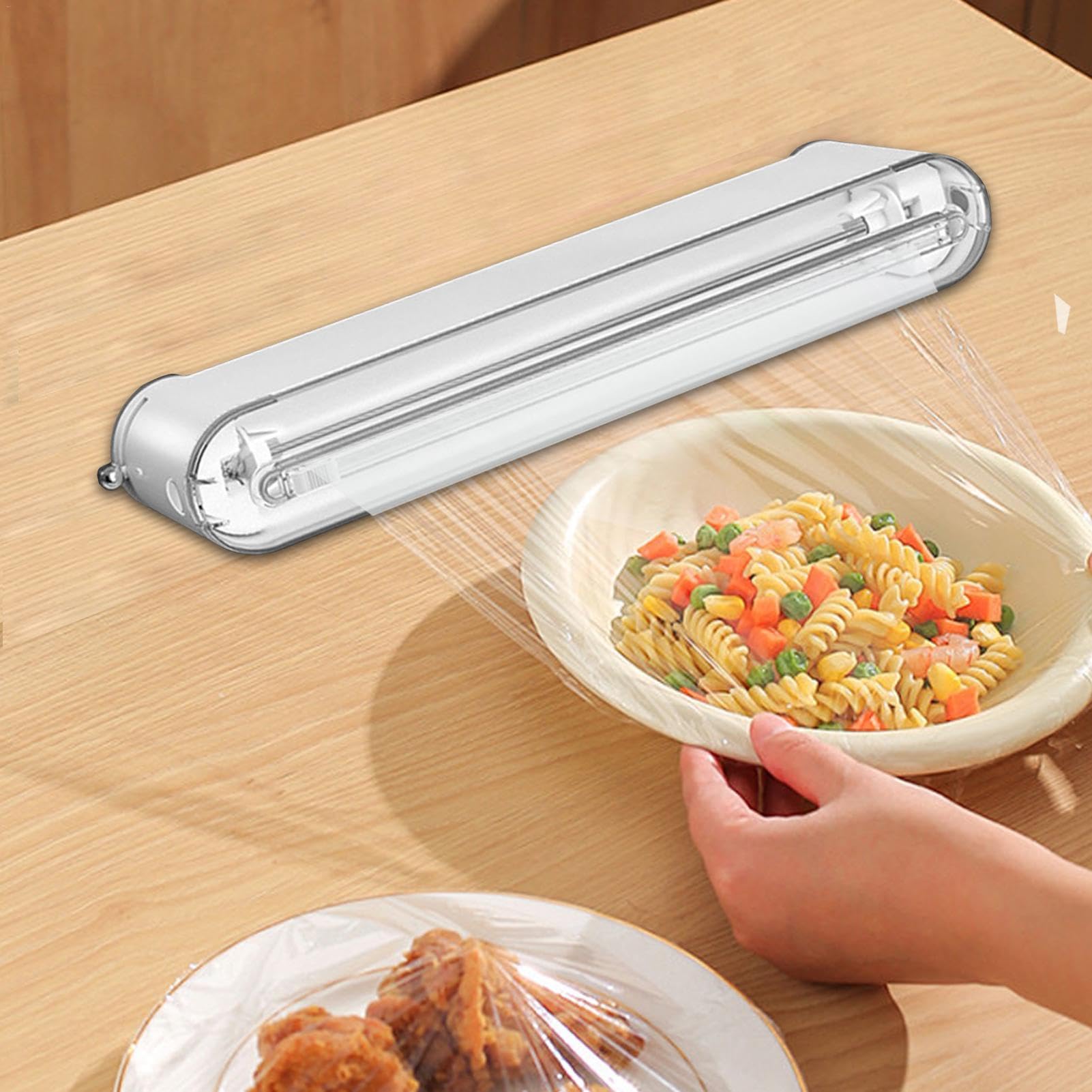 Wrap Dispenser with Cutter - Reusable Cling Film Dispenser - Wrap Organizer Aluminum Foil Dispenser - Cling Film Dispenser Portable Tin Foil Organizer for Cling Films Baking Paper Tin Foil