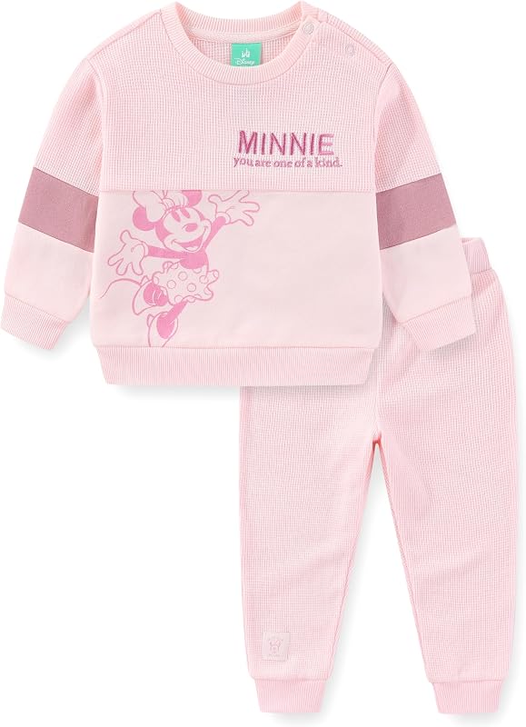 Minnie Mouse Conjunto de buzo y pantalones de punto gofre para bebé niña