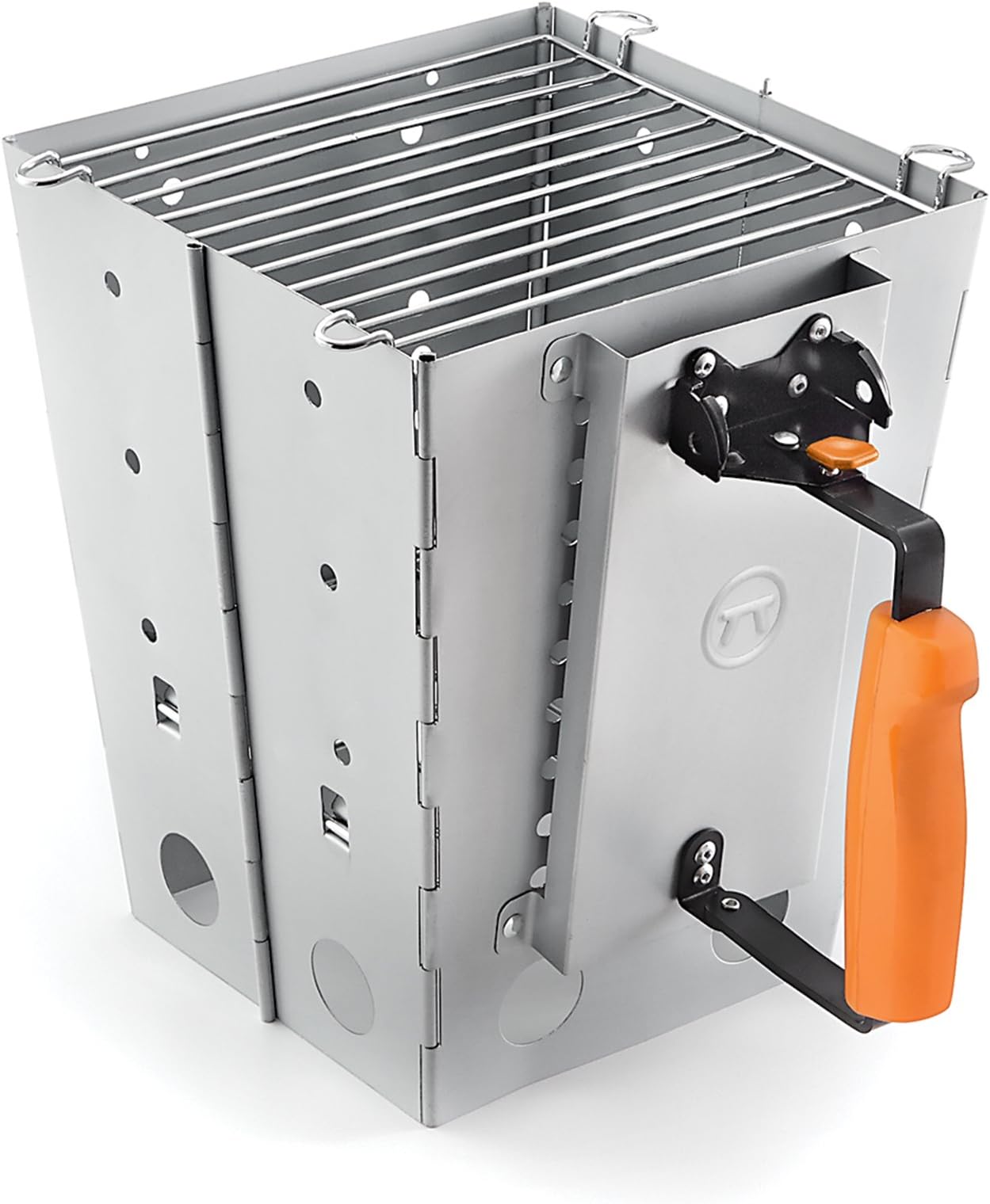 Outset 76356 Collapsible Camping Grill and Chimney Starter, Metallic, 1 ea