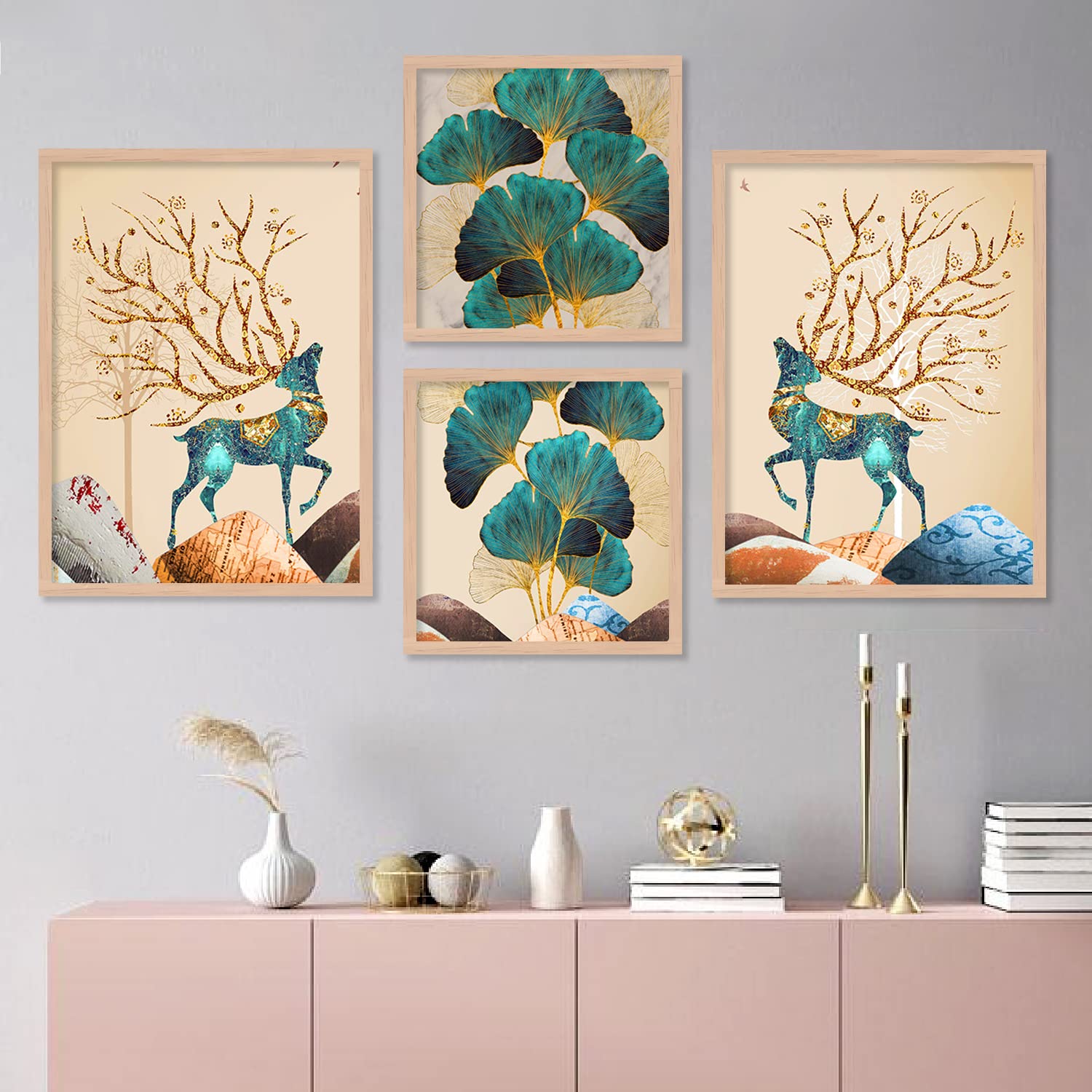 kotart Aesthetic Modern Wall Decor Paintings with Frame for Home Decoration - Painting for Living Room Bedroom - Painting for Wall Decoration (10.5 x 13.5 inch) Set of 4 (Minimalist Art Decor, 21) (B0C5VZVC1V) Amazon Price History, Amazon Price Tracker
