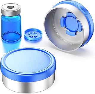 20mm Flip Off Caps Burr-free Flip Top Caps Aluminum-Plastic Caps Single Tone Flip Top Seals for Glass Vial 100 Pcs By ZHANXUBIO (20mm, Blue)