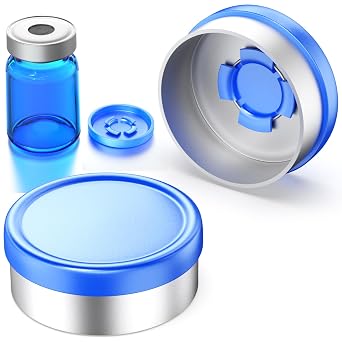 20mm Flip Off Caps Burr-free Flip Top Caps Aluminum-Plastic Caps Single Tone Flip Top Seals for Glass Vial 100 Pcs By ZHANXUBIO 20mm, Blue