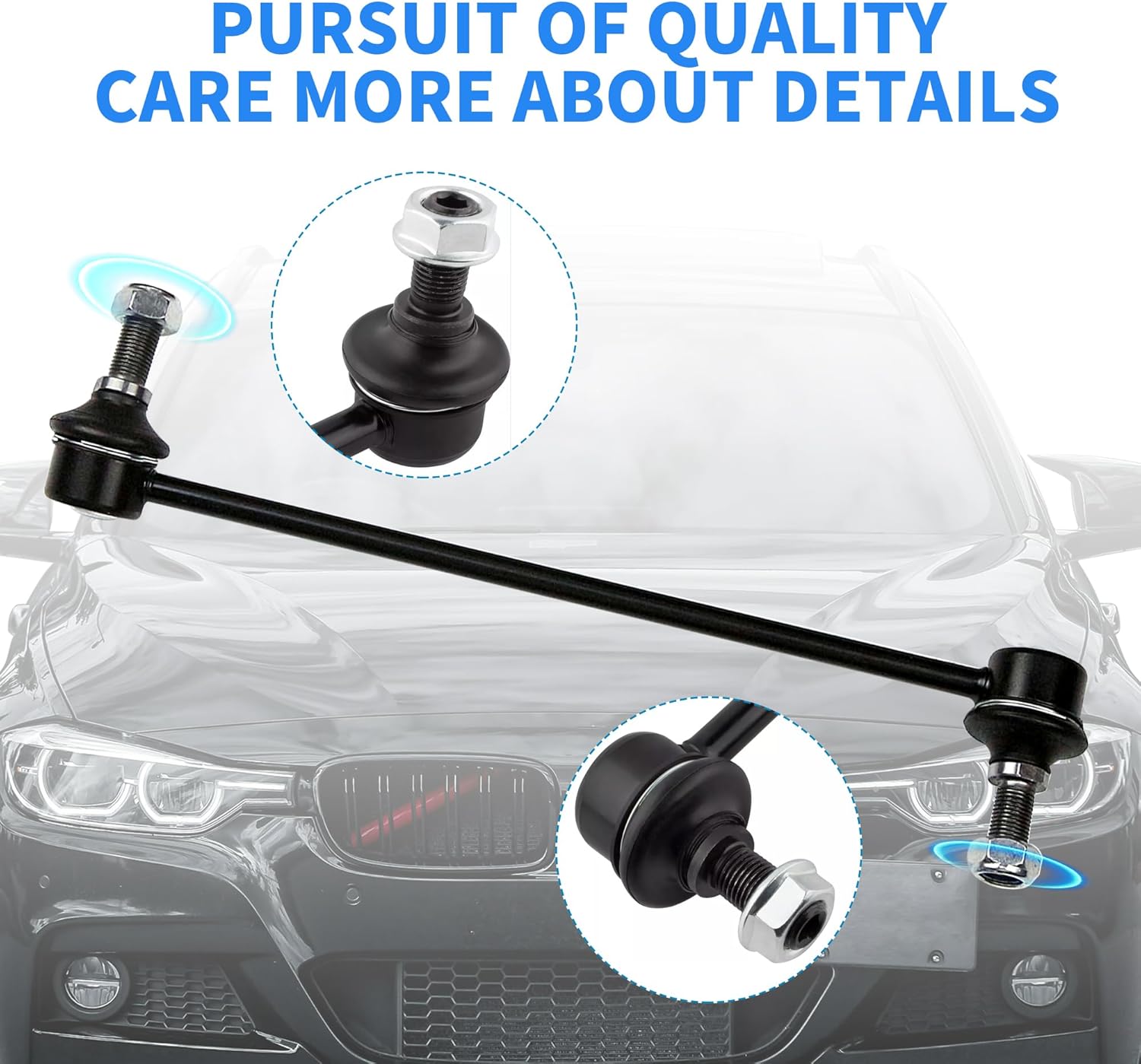 Sway Bar Link Front, Automotive Replacement Sway Bar Link Kits Compatible with Saturn Vue, Chevy Captiva Equinox, Suzuki, Pontiac Torrent, GMC Stabilizer Sway Bar Links Left & Right