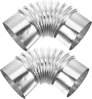 Kisangel 2pcs Chimney Pipe Flexible Hose Flexible Exhaust Tubing Fireplace Accessories Stove Pipe Elbow Extension Tube Chimney Elbow Duct Connector Chimney Flue Home Stainless Steel Flue
