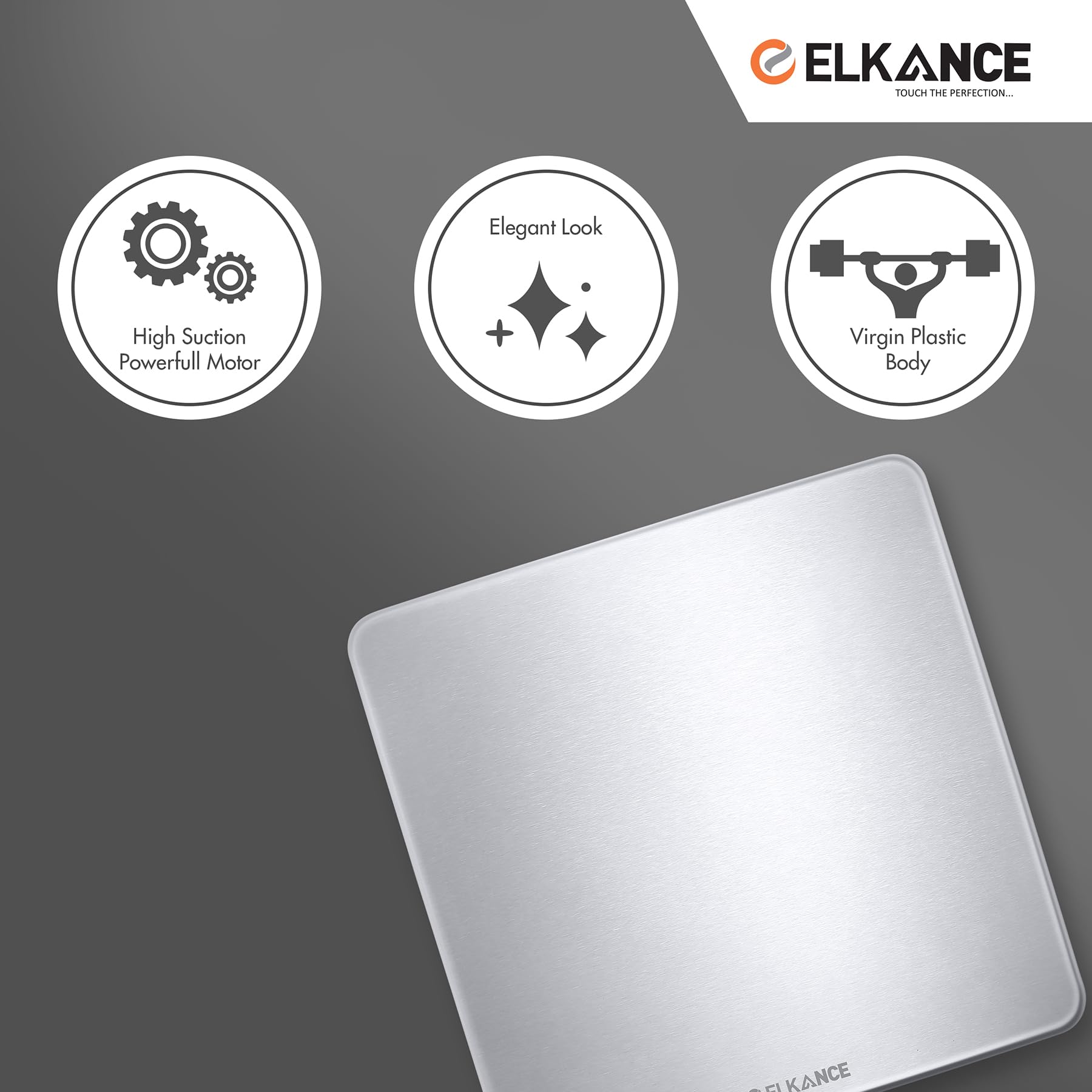 ELKANCE Canon Metal 150mm (6 Inches) Axial Exhaust Fan | BLDC Motor | 7W, 2400 RPM | Ideal for Modern Kitchen, Bathroom & Office | ABS PP Plastic Body | Premium Stainless Steel Front Panel | (Silver) 1