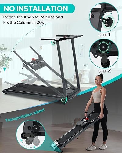 Miniatura 7 de Merax Cinta de correr con inclinación, 2.5 HP plegable eléctrica para entrenamiento de oficina en casa, máquina de correr con capacidad de 265