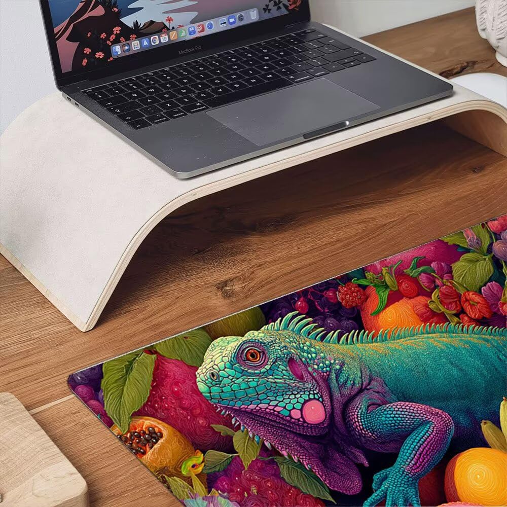 Podkładka pod mysz XXL Podkładka pod mysz na biurko 1800x900 mm poprawia precyzję i szybkość dzięki antypoślizgowej gumowej podstawie i zszytym krawędziom Trwała wygodna zabawa (owocowa szczęka