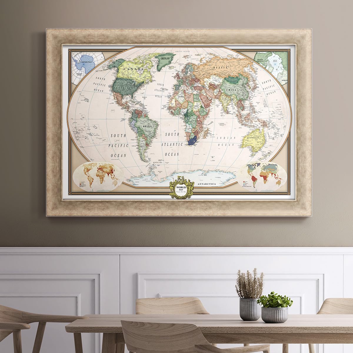 Snapklik.com : Renditions Gallery Colorful World Map Canvas Wall Art