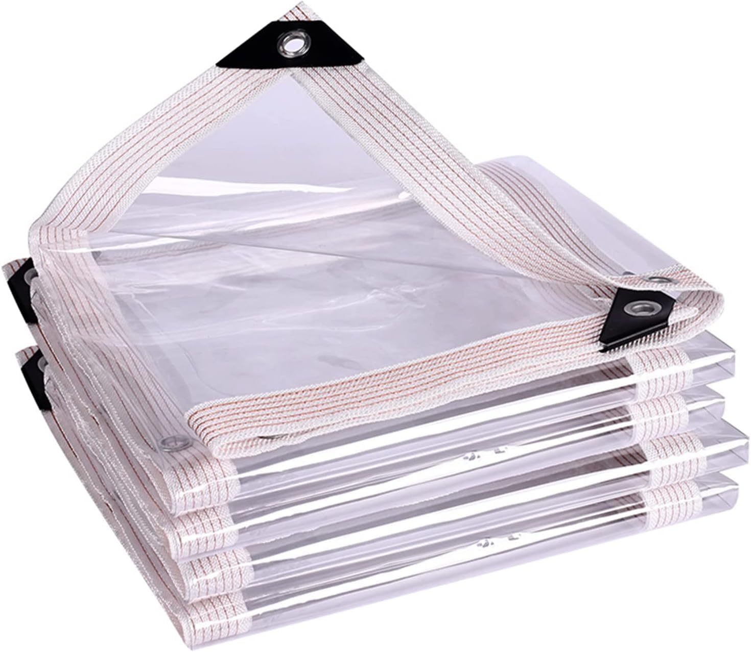 11x15 FT Heavy Duty Clear PVC Tarp – Waterproof, With Grommets And Tie-Downs, 0.18mm Thick, Transparent 90%, For Porch, Patio, Camping, And Outdoor Covers (White)