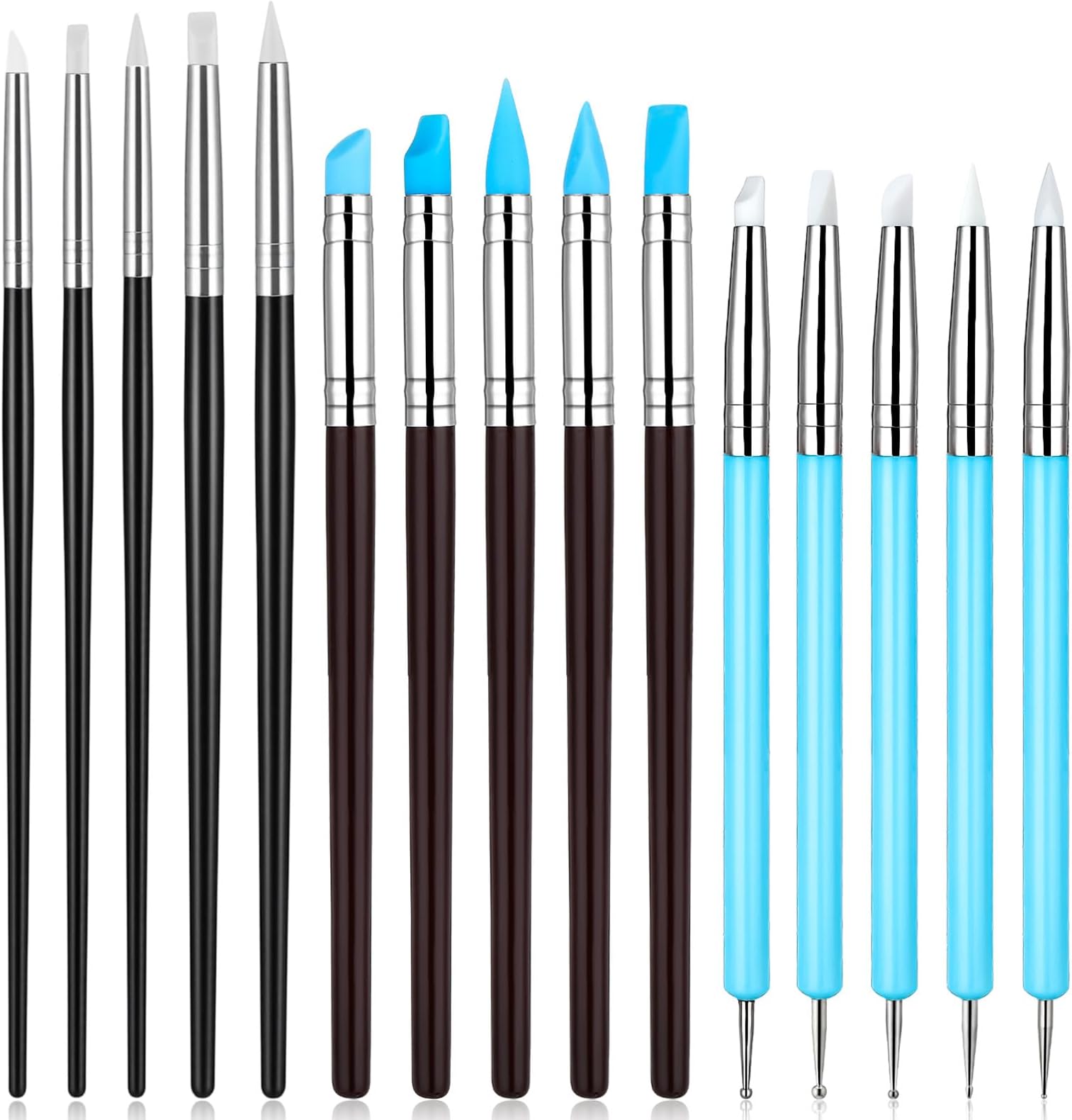 TIESOME 15Pcs Clay Tools Sculpting, Sculpting Tools & Dotting Tools, Silicone Modeling Tool for DIY Art, Pottery, Nails, Painting