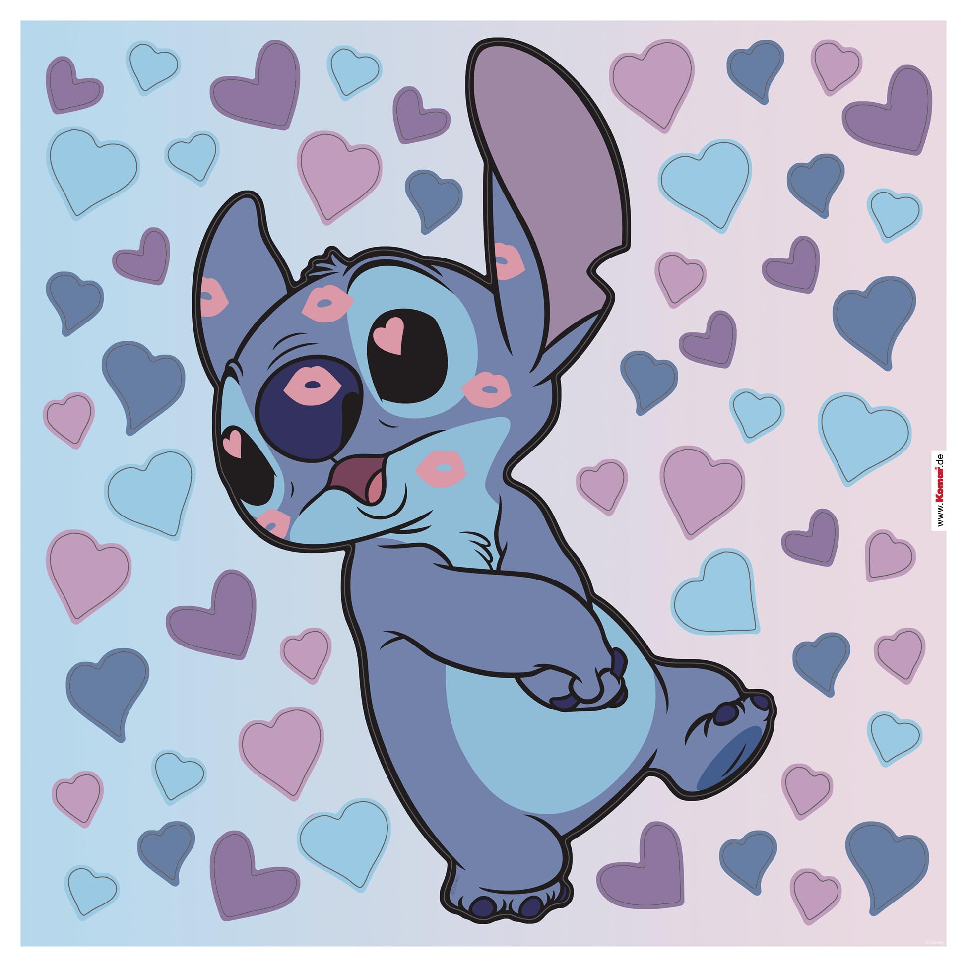 Stitch Let Your Heart be Light - Wandsticker, Wandtattoo, Wandaufkleber, Disney - Größe 33x33 cm - selbstklebend