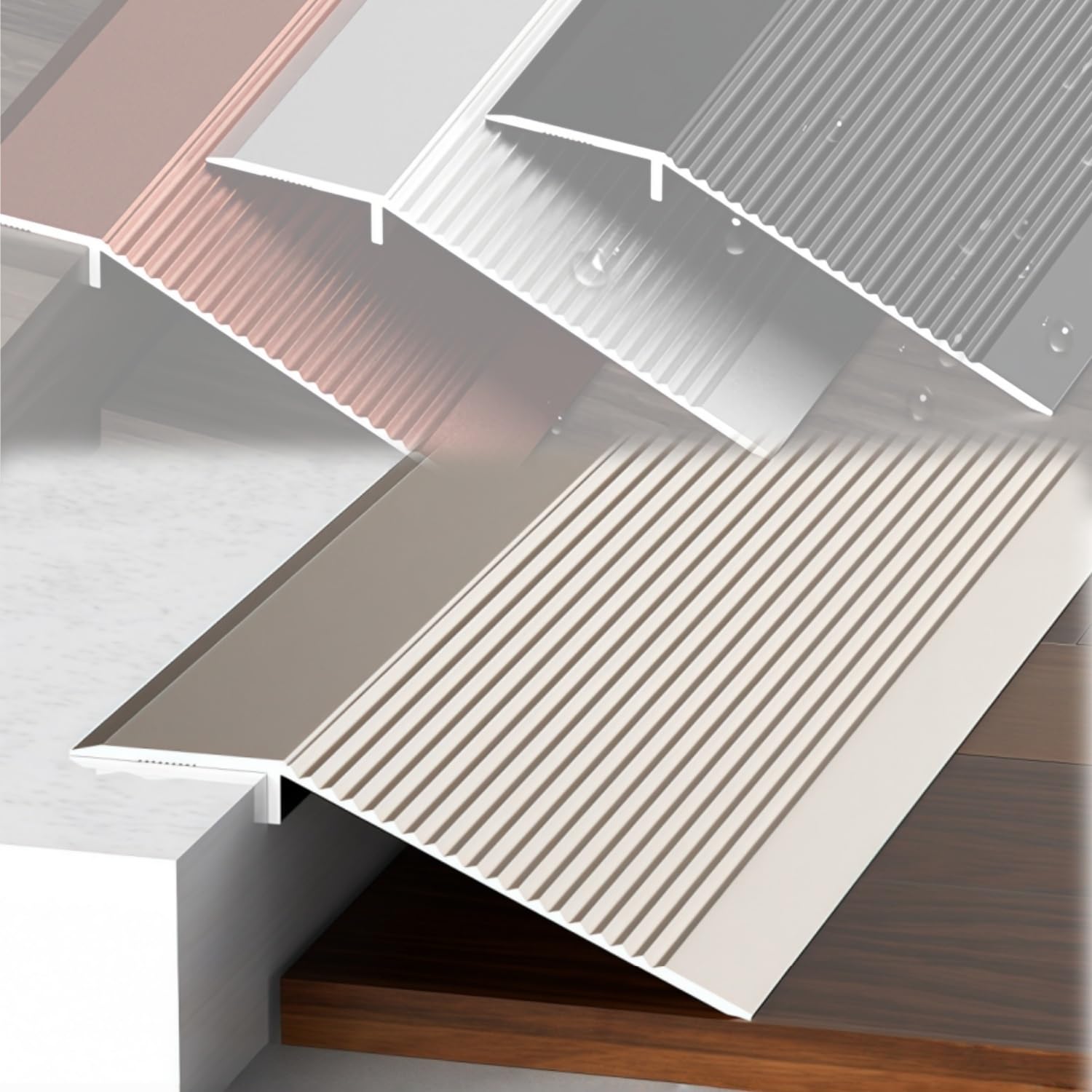 Tira de aluminio para umbral de puerta y perfil de transición de suelo de 5,4m