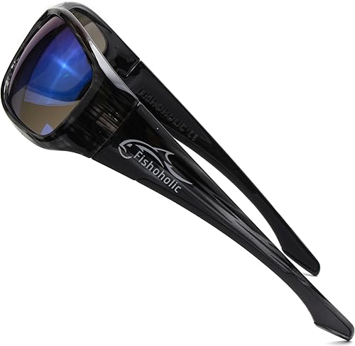 Miniatura 4 de Fishoholic Pro Series - Gafas de sol polarizadas para pesca, 5 colores, LXL y detalles de goma, protección solar UV400, gran regalo