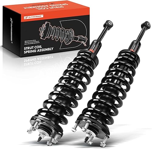 A-Premium Par delantero (2) Conjunto completo de amortiguador y resorte helicoidal compatible con Toyota Tundra 2007-2020 4WD, lado del conductor y