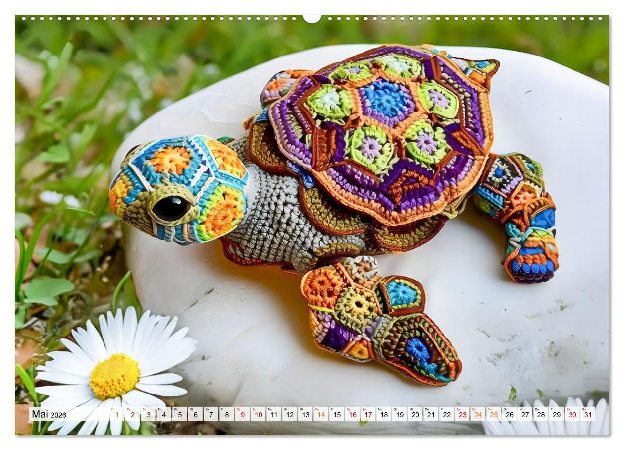 Granny Square Kunst - Ein Jahr voller kreativer Häkelideen (hochwertiger Premium Wandkalender 2026 DIN A2 quer), Kunstdruck in Hochglanz: Häkelkunst ... Ein Jahr voller Kreativität (CALVENDO Hobbys)