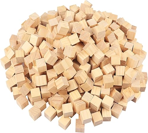 Paquete de 700 bloques de madera para manualidades, cubos de madera de pino de 0.8 pulgadas, cubos de madera para pintura, sellos, decoración,