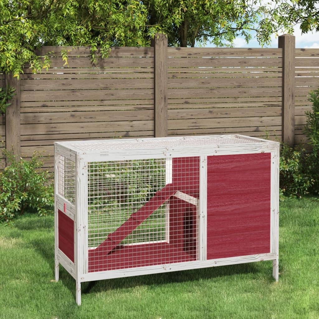 Conejera de Madera Maciza de Pino Mocha 103x44x69,5 cm, LAPOOH Jaula Cobaya, Jaulas para Conejos, Jaula Hamster, Casa Conejo, Casita Conejo, Nido Conejo
