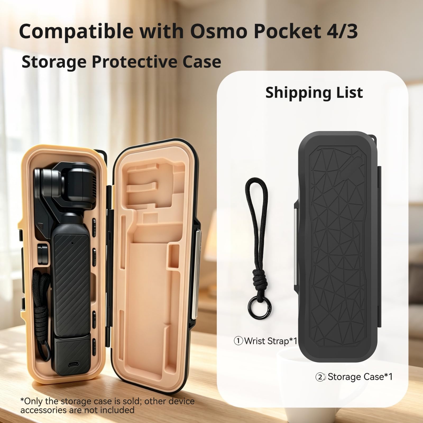 Zestaw ochronny kompatybilny z DJI Osmo Pocket 4, etui do przechowywania + 2 szt. ochraniaczy obiektywu ekranu, twarda obudowa, pudełko do przenoszenia, folia hartowana bez pęcherzyków