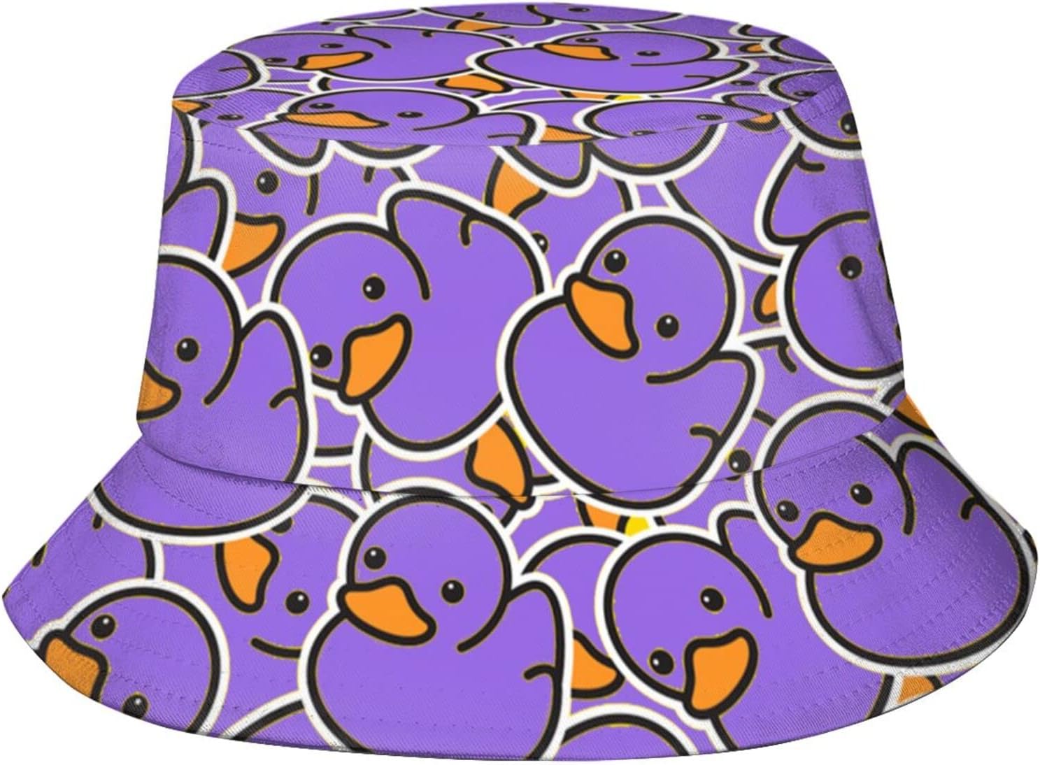 Purple Ducky Bucket Hat Fisherman Hat Beach Travel Sun Hat Outdoor Cap for Adults Men Women