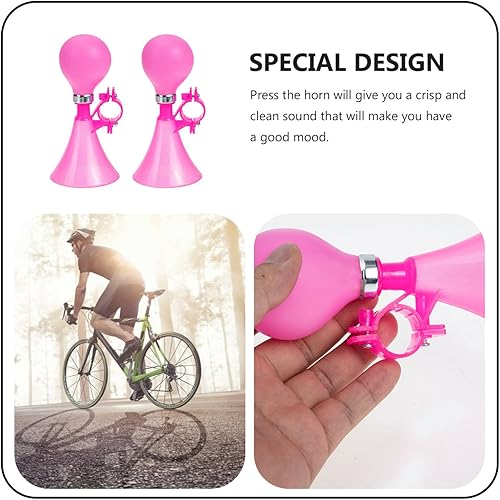 Miniatura 3 de Veemoon 2 bocinas de bicicleta para niños, bocinas de plástico para apretar, bocina de bicicleta para niños y niñas