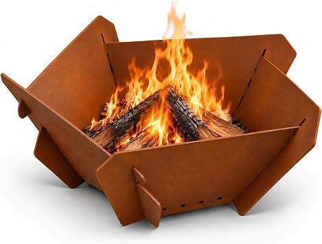 Decoroca Corten Steel Fire Pit - 27 Wood Burning Fire Pits Outdoor