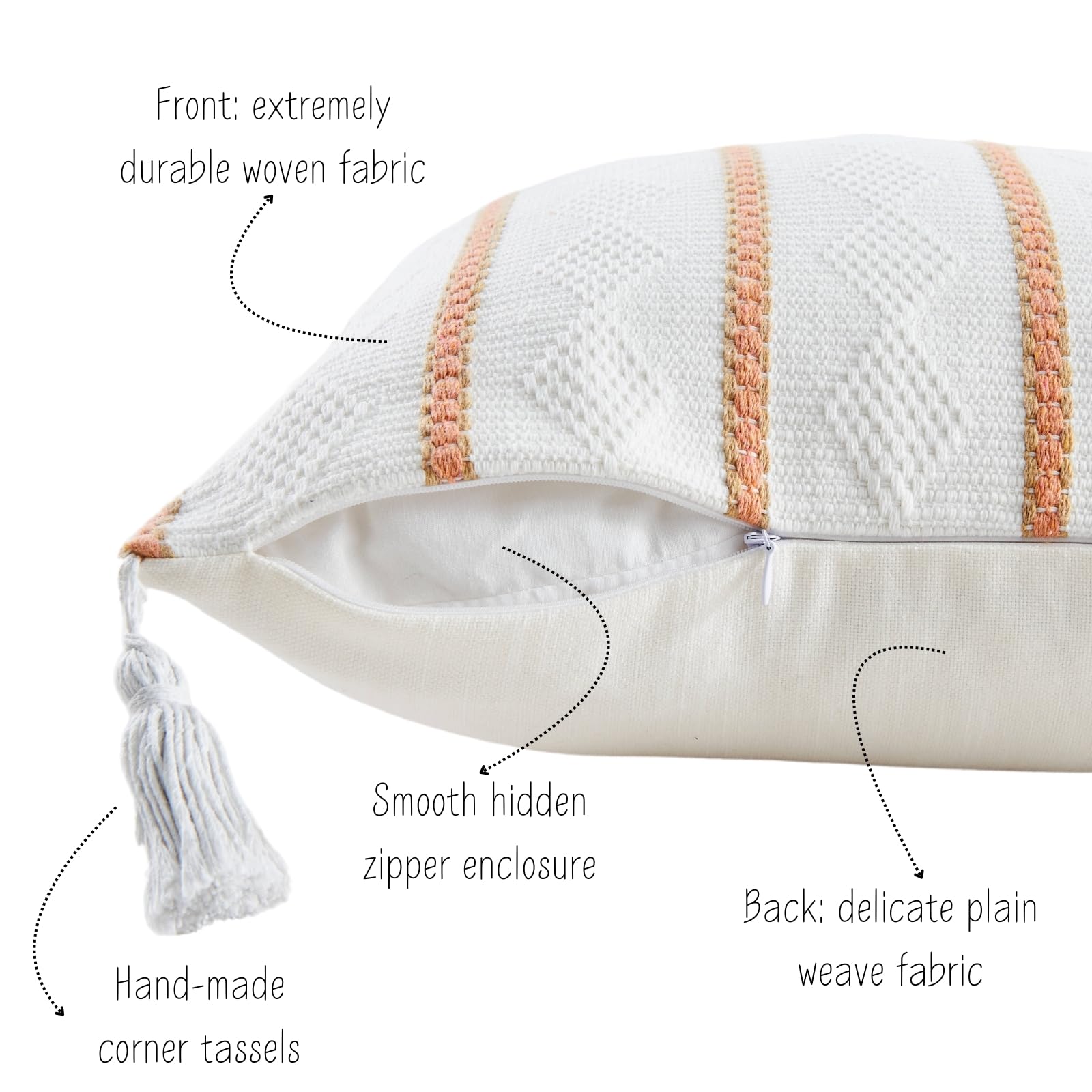 14"x36" Tonal Stripe Oblong Throw Pillow Rust - Hearth & Hand™ with