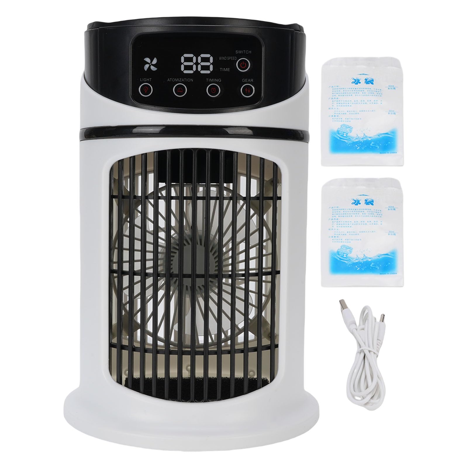 Portable Air Conditioner 6 Speeds Personal Evaporative Air Cooler with 300ML Capacity 7 Color Lights 4 in 1
