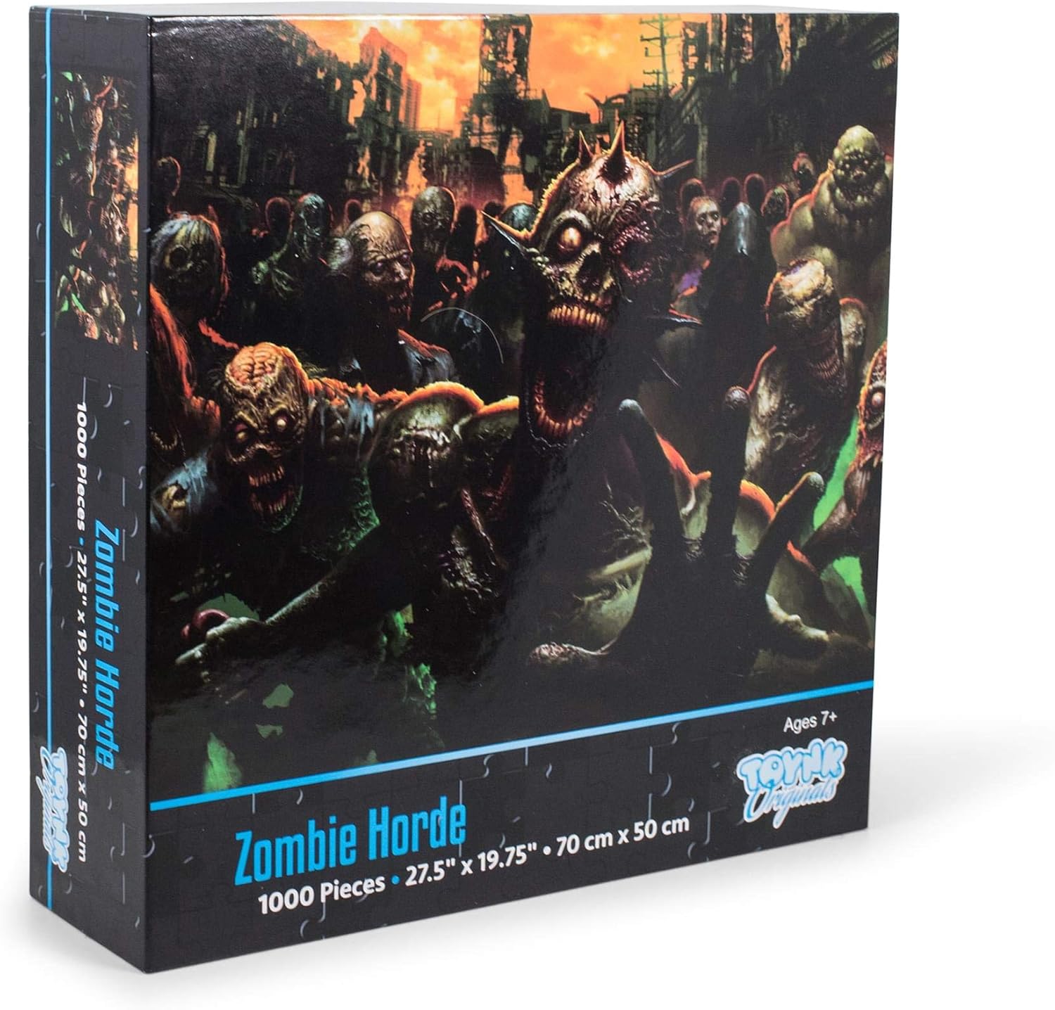 Zombie Horde Monster Horror Puzzle | Difficult 1000 Piece Jigsaw Puzzle for Adults | Challenging Interactive Brain Teaser for Family Game Night | 28 x 20 Inches