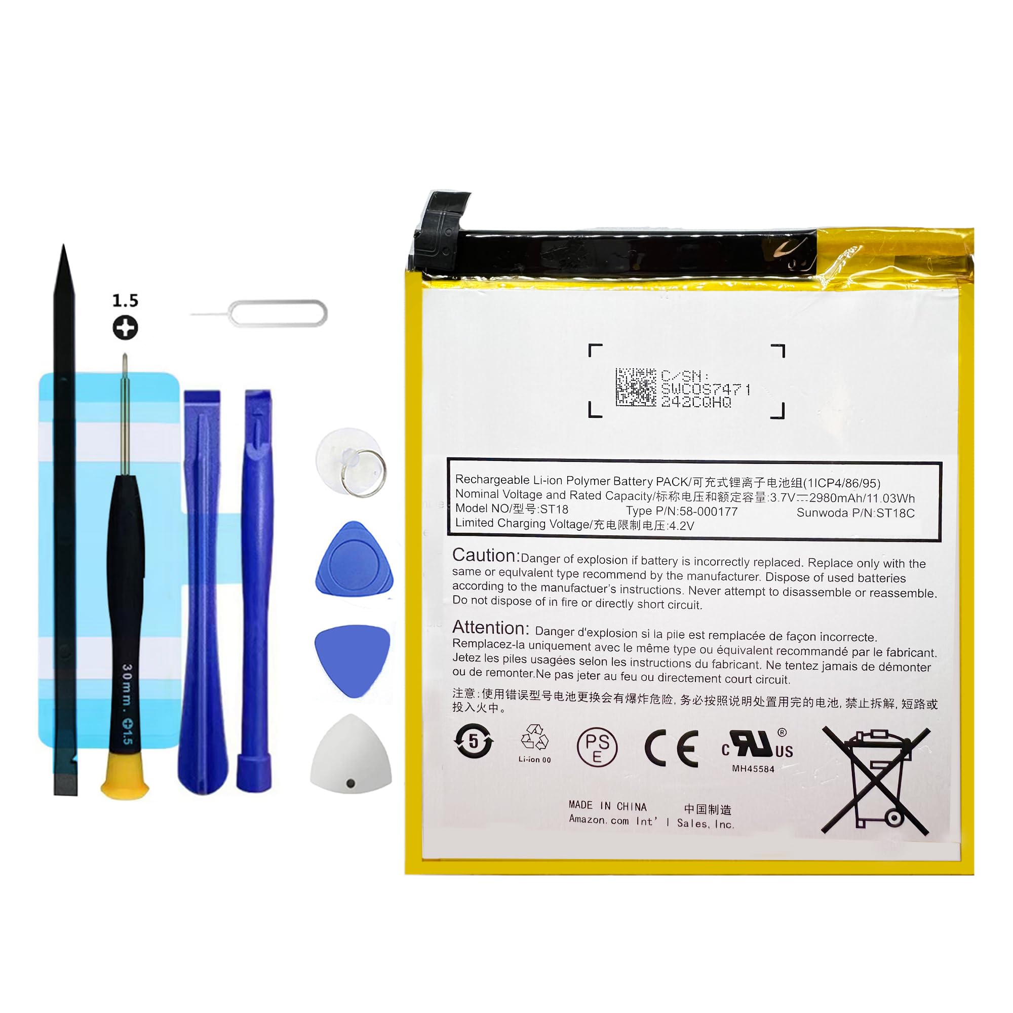 Vvuilsty ST18 58-000177 Replacement Battery for 7 (7th Generation) SR043KL - 2017 Release,Rechargeable 0 Cycle Battery Compatible with 7 (7th