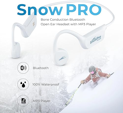 Miniatura 2 de H2O Audio Snow PRO - Auriculares Bluetooth de conducción ósea con reproductor de MP3, impermeables, multideporte, para esquí, snowboard, esquí de