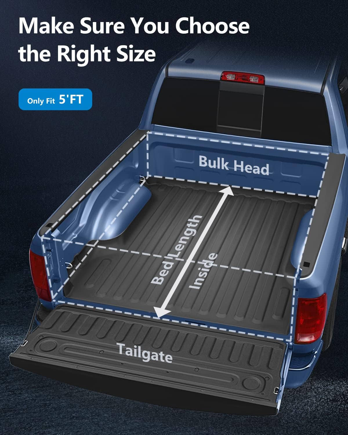 Hard Tri-Fold Tonneau Cover for Ford Ranger 2019-2025 Styleside 5FT(60.5") Truck Bed Cover,Short Box