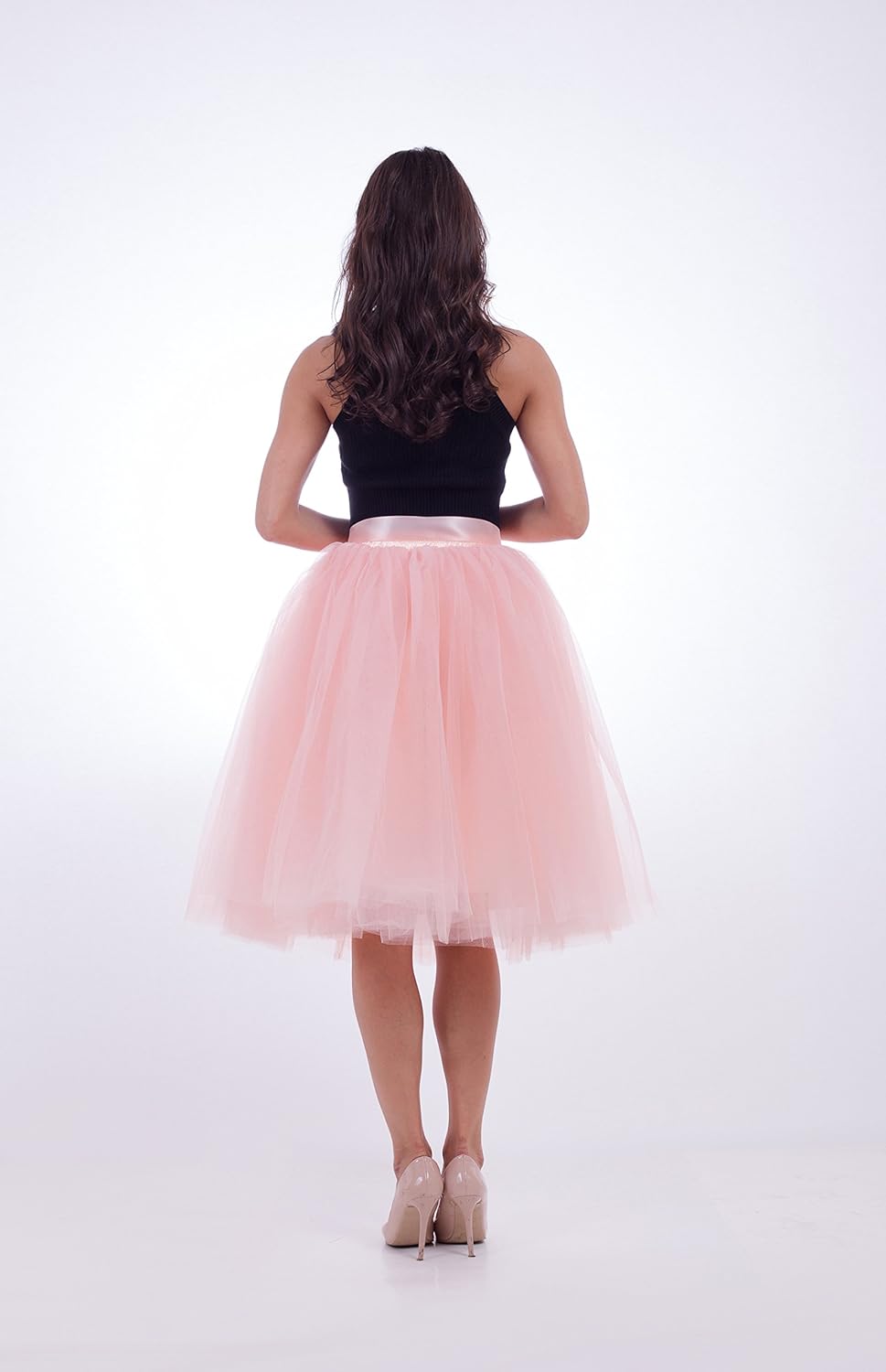 FOLOBE Women's Tutu Skirt Midi Tulle Skirts 7 Layers Petticoat knee length petticoat - Image 5