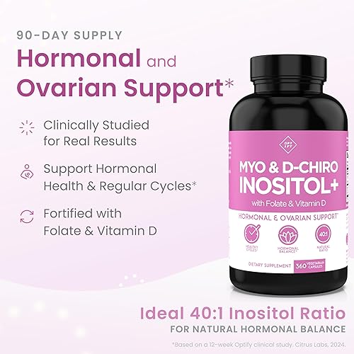 Miniatura 2 de Optify Suplemento de inositol para mujeres  Suministro para 90 días  Myo-inositol y D-Chiro Inositol con Folato y Vitamina D  Proporción 401