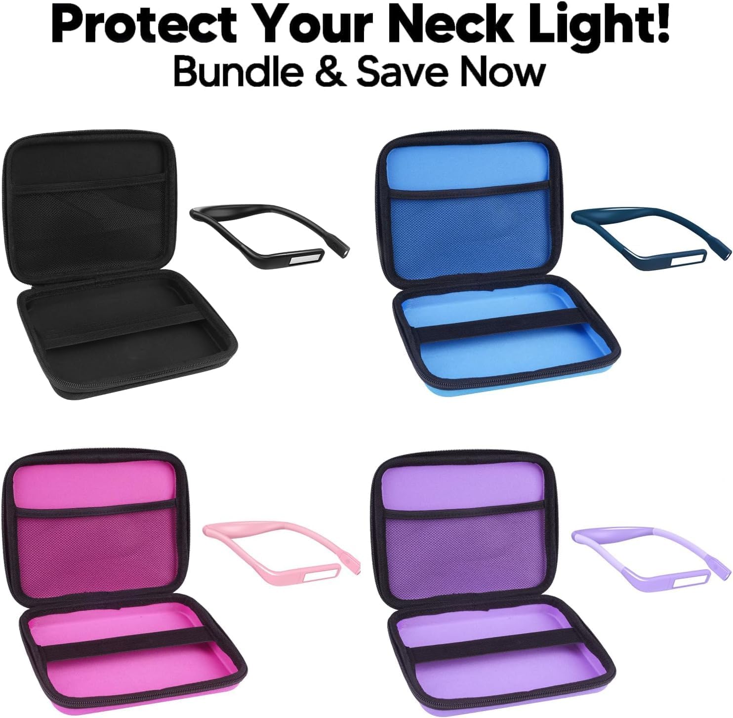 Birthday Gifts for Readers Women Men, Knitting Crochet Accessories, Purple Neck Lamp with Storage Case Eye-Friendly Rechargeable Book Reading Light Craft Light, Perfect for Book Lovers, Knitters