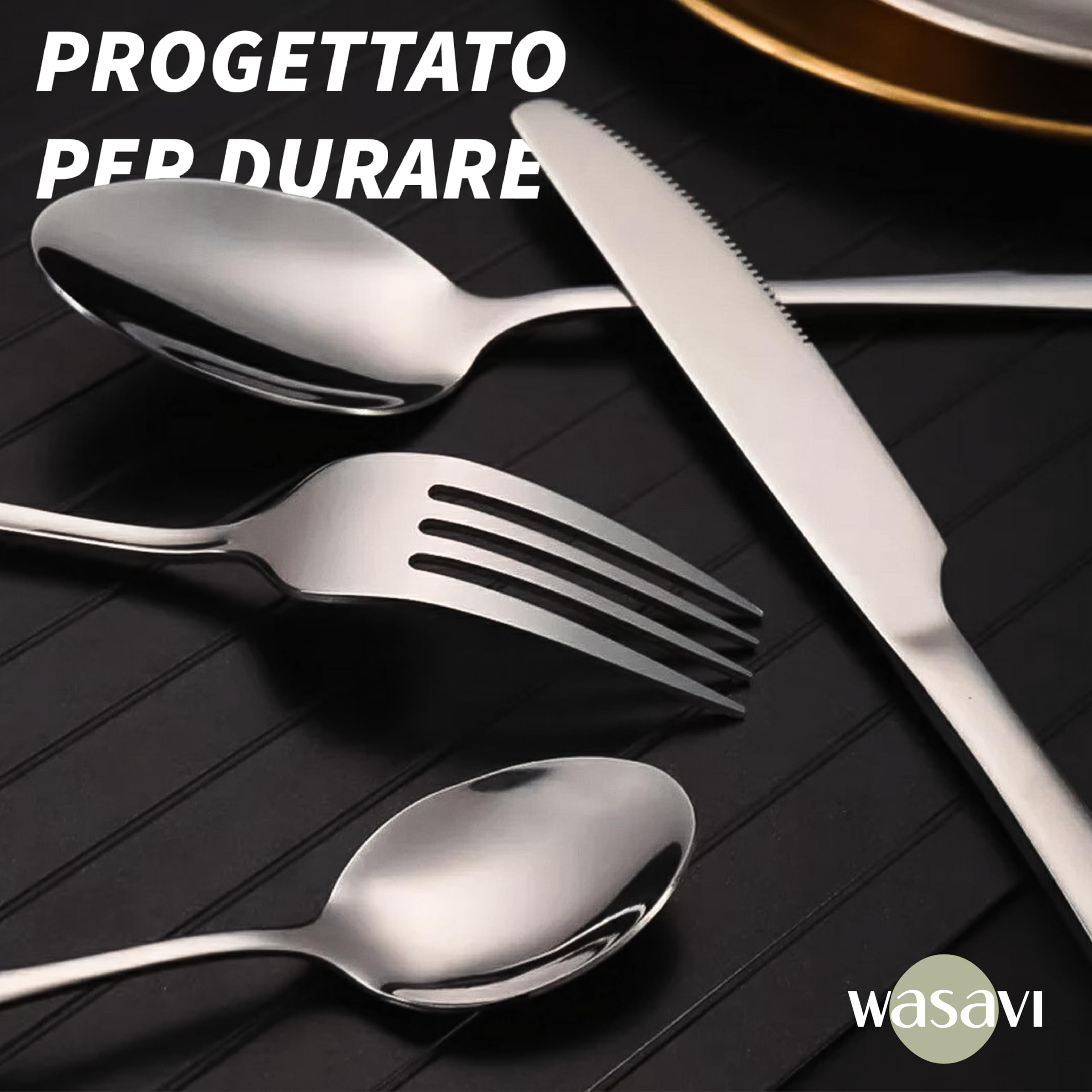 [Posateria 23 pezzi] Set di posate da Campeggio per 4 Persone. Borsa Portatile con Forchette, coltelli, cucchiai, piatti in Acciaio Inox. Stoviglie per esterni, barbecue, picnic (Include 4 cucchiaino)