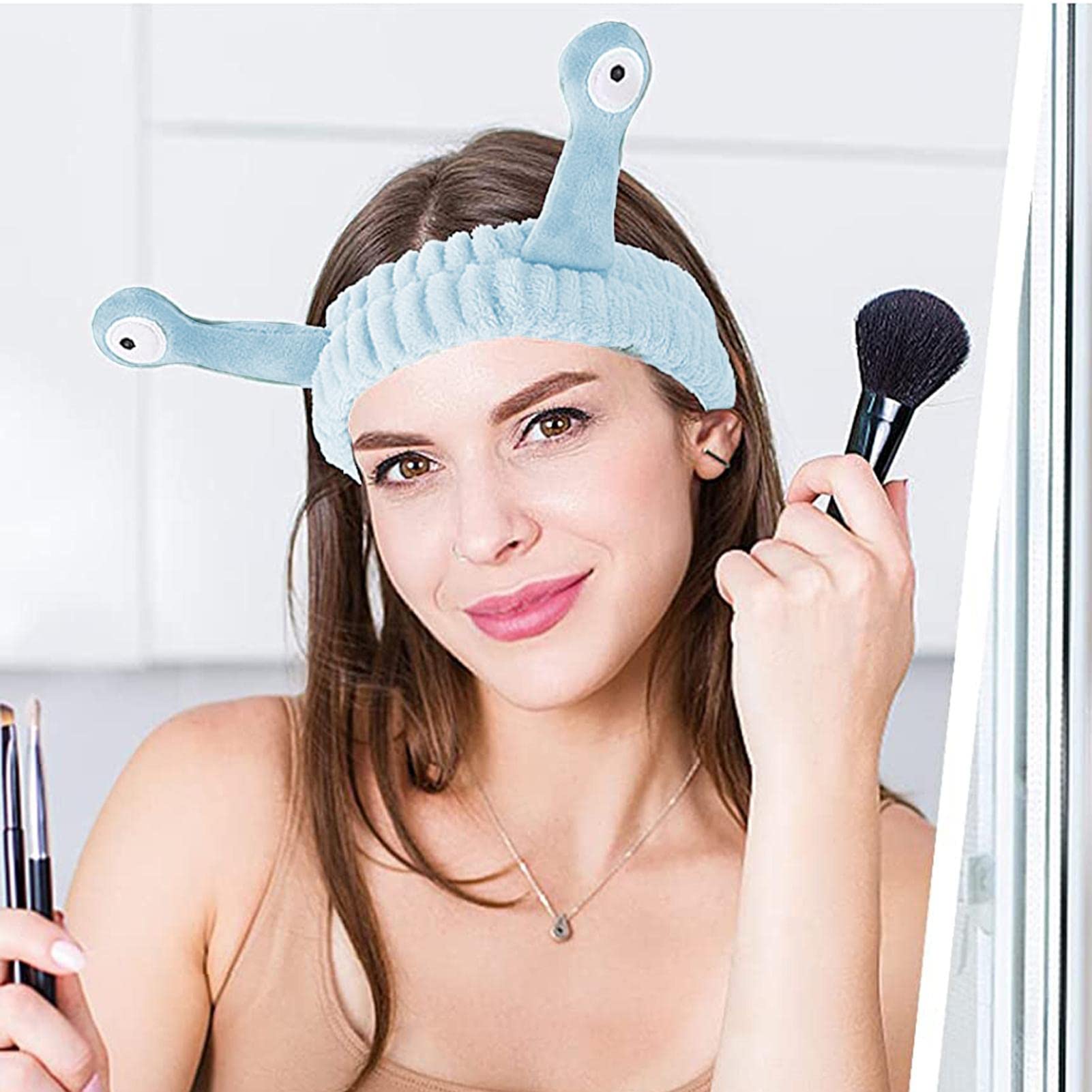 Fascia Per Capelli Morbida In Pile Corallo - Verde, Stile Cartone Animato, Per Trucco, Detergere Il Viso, Doccia, SPA - Accessorio Carino E Comodo Per Tenere I Capelli In Ordine