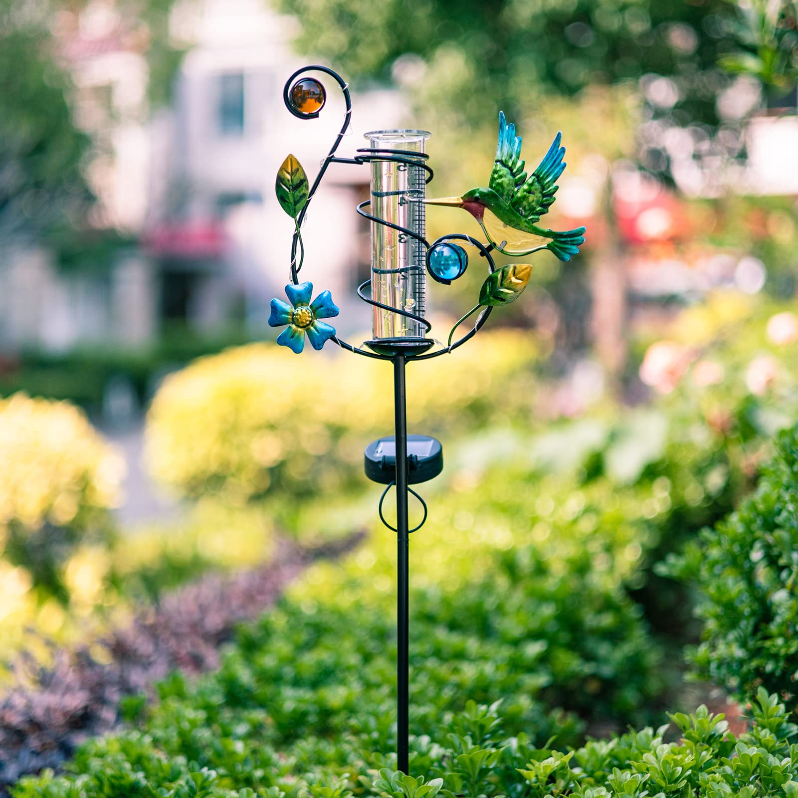 Stargarden Kolibri-regenmesser, Solar-LED-Lichter, Regenmesser, Dekorativ, Wasserdicht, Für Hof, Garten, Terrasse, Rasen
