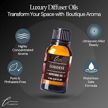 Lapew Goddess Waterless Diffuser Oil | Fragrance Oil for Nebulizer & Cold Air Diffusers | Scented Home Oil | 0.34 fl oz