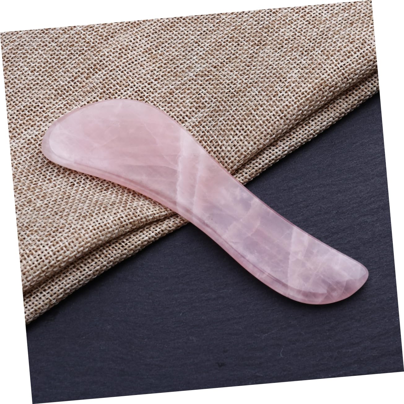 Healeved 3pezzi Strumento Di Massaggio Gua Sha Quarzo Rosa Shape Per Spa e Trattamenti Di Acupuntura Facile Da Usare Per Collo Viso Schiena e Piedi Realizzato Mano Statico e Sicuro Per La
