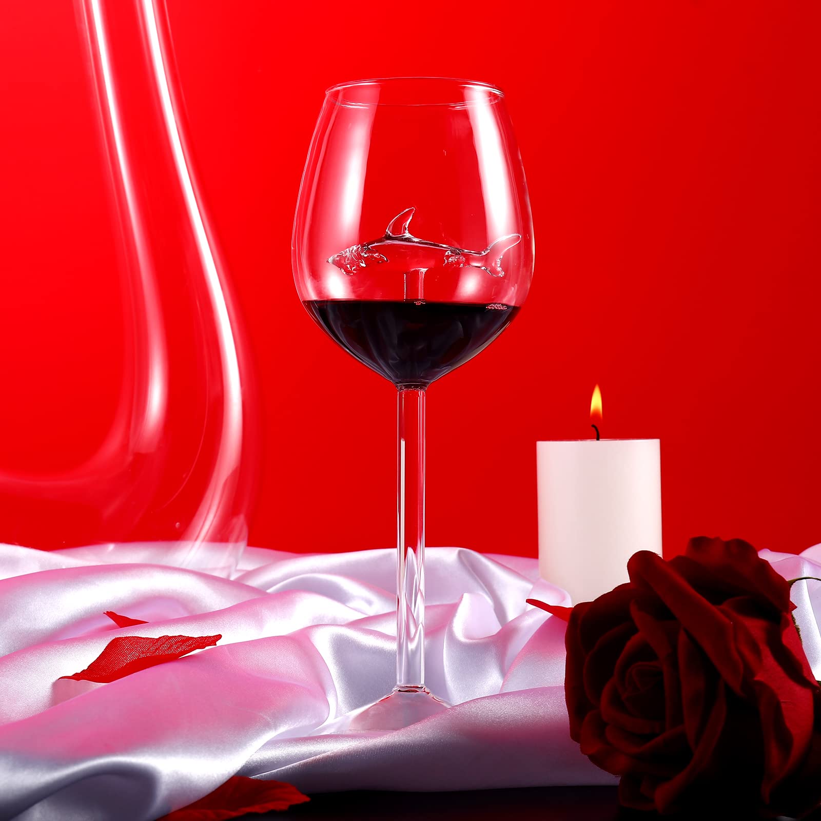 Calici Per Vino Eleganti Bicchieri Da Vino Rosso Con Squalo All'interno Del Calice Di Vetro Vetro Trasparente Senza Piombo Per La Casa Bar Party Regali Creativi Per Gli Bicchieri Lavabili In Lavastoviglie