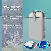 Vista 4 de MAKERELE Mini acuario bomba de aire portátil de batería para tanques de peces de 6 galones bomba aireadora con soporte, tubo de línea aérea, válvula