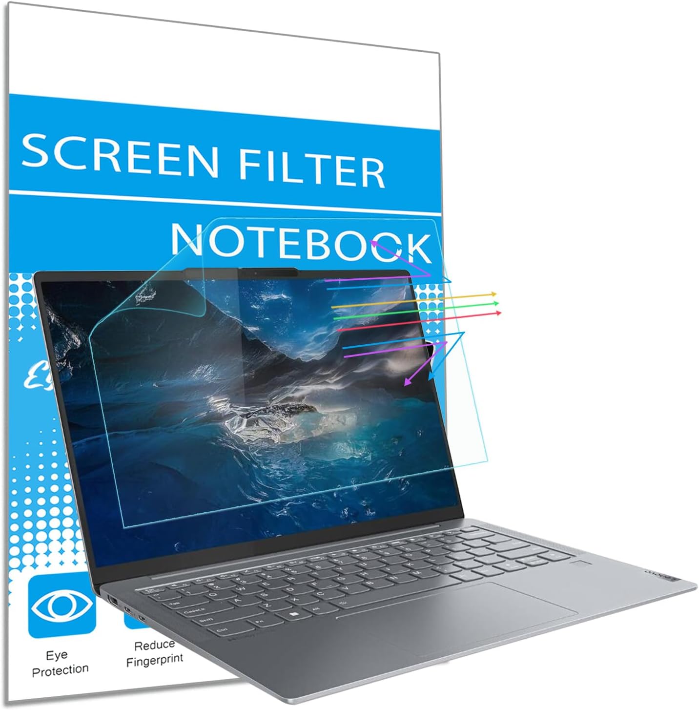 i-Tensodo 2 Pack Anti Blue Light(Matte) Screen Protector for 14 Inch Lenovo Flex 5/ Yoga 7i/ Slim 7i/ Yoga 9i Laptop, Blue Light Blocking & Anti Glare Screen Filter