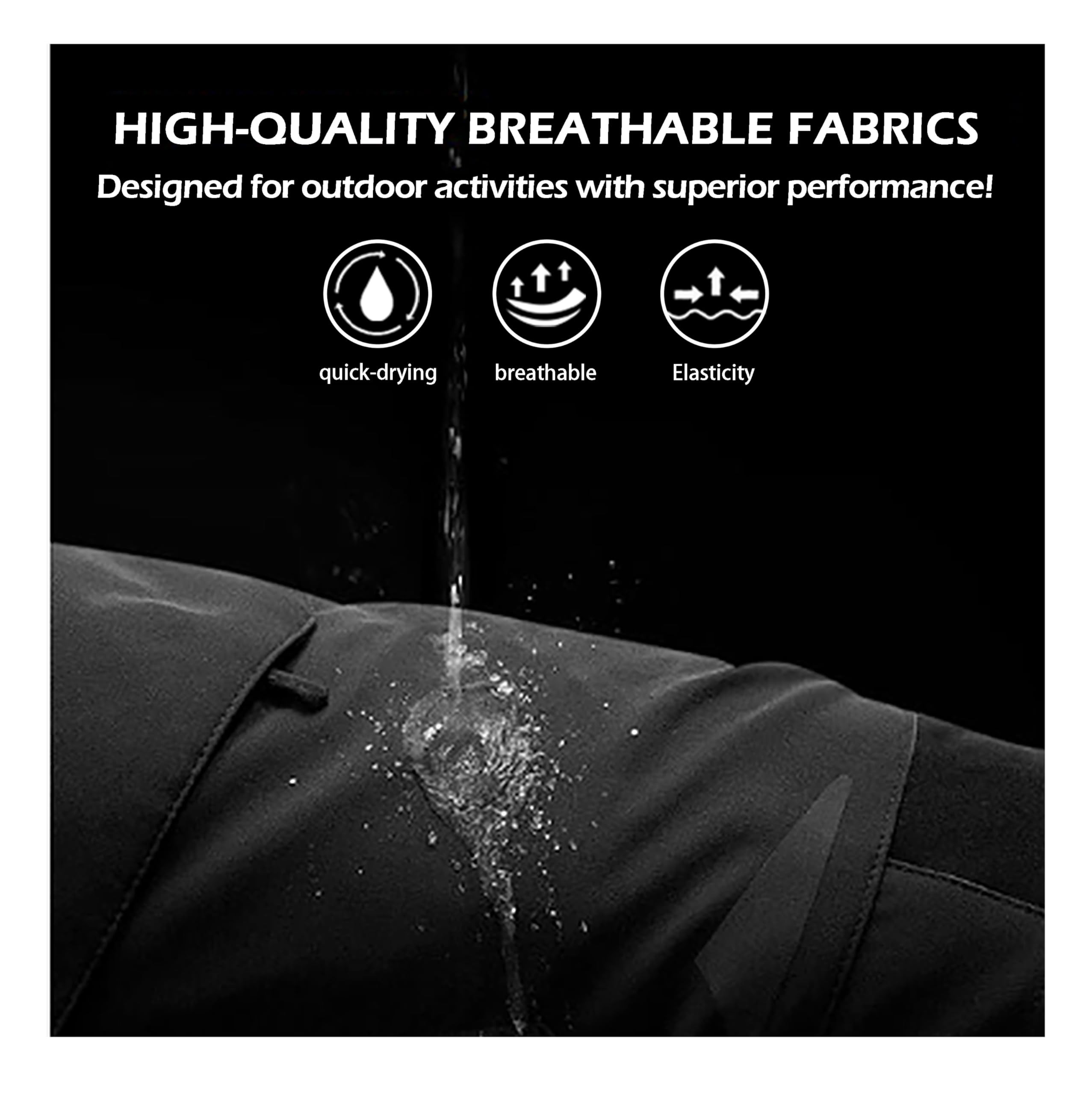 CLOAKA Pantaloncini da uomo, impermeabili, per attività all'aperto, da trekking, da uomo, adatti per pesca, tempo libero, da lavoro, pantaloni corti