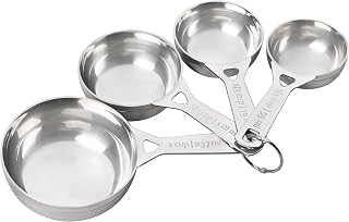 Le Creuset Stainless Steel Measuring Cups Set of 4 - 1/4, 1/3, 1/2, 1 Cup - Durable, Dishwasher Safe