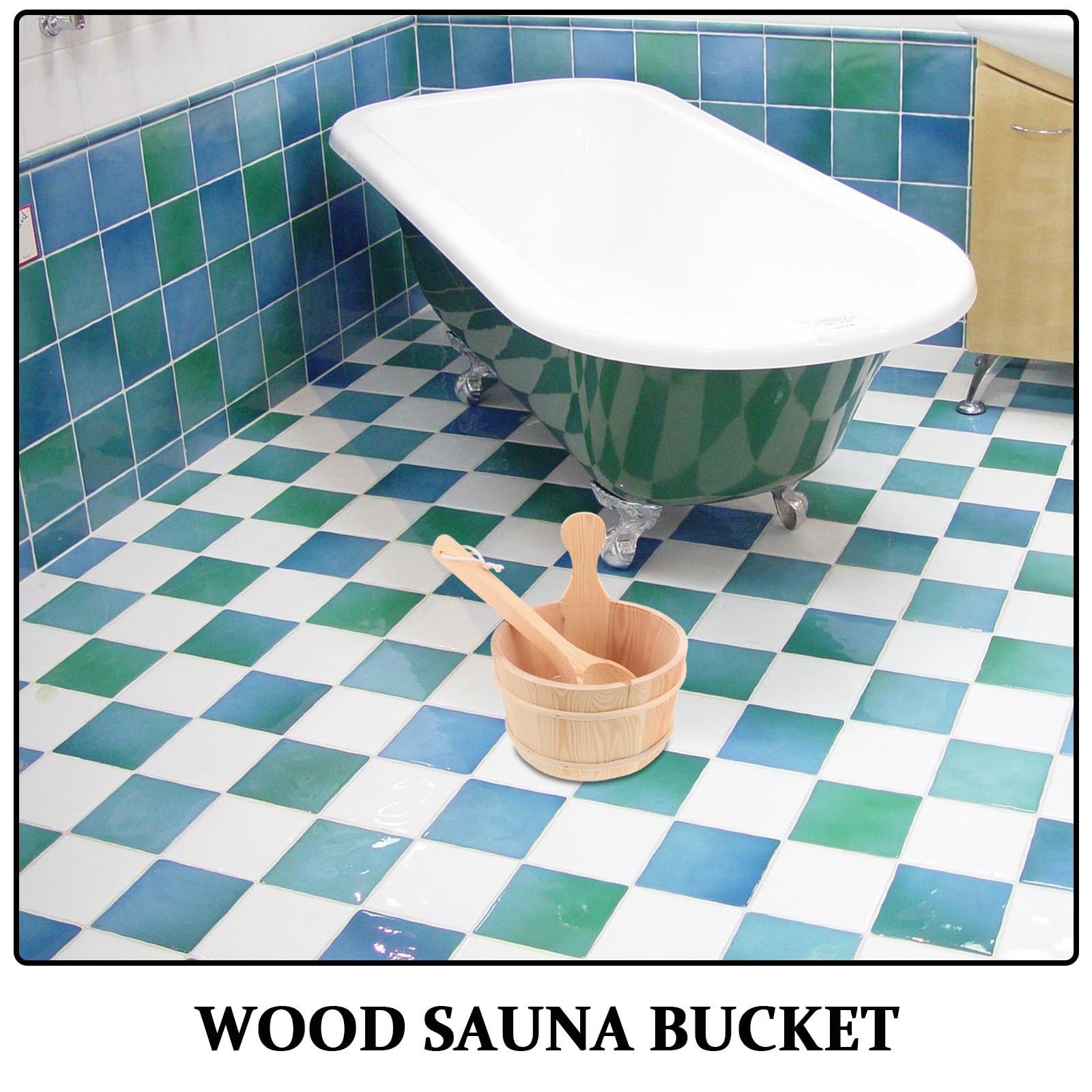 YARNOW Badeeimer 4l mit Ergonomischem Griff, 1 Satz für Sauna | Naturmaterial, Beige, Leicht zu Tragen mit Stabilem Henkel, Passend für Bad und Zuhause