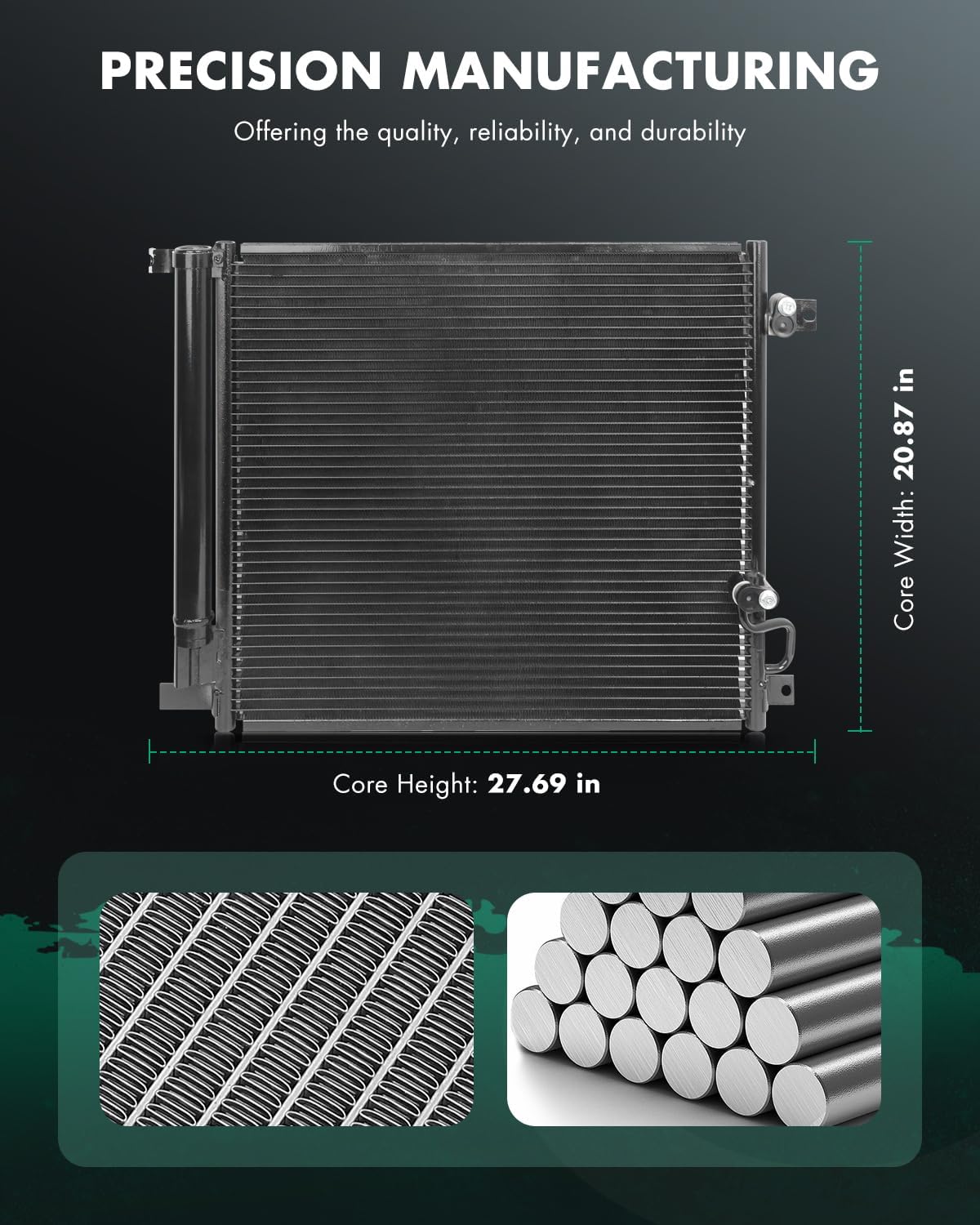 SCITOO Air Conditioning A/C Condenser for 2009-2012 for Chevrolet Colorado 5.3L 2009-2012 for GMC Canyon 5.3L 2006 for Hummer H3 3.5L 2007-2010 for Hummer H3 3.7L Replace 3445