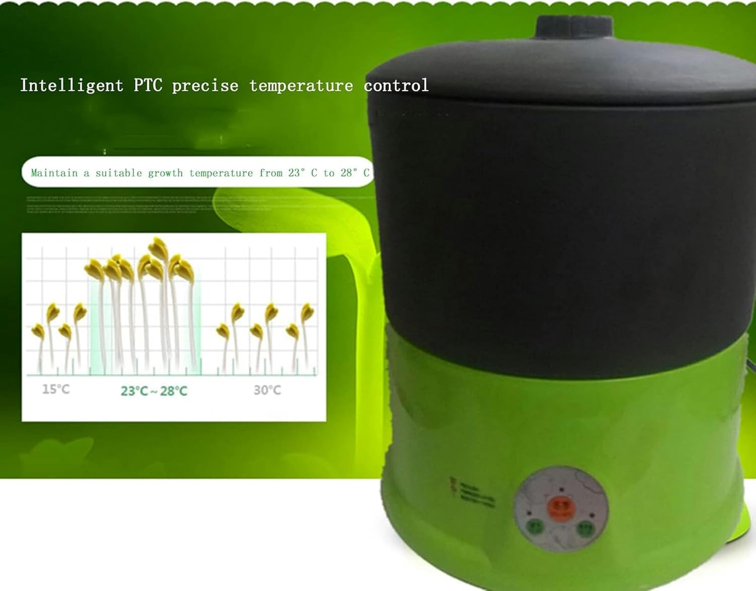 Seed Germination Machine, Intelligent Bean Sprout Machine LED Display Time Control Automatic Germination Machine Household Large-Capacity Bean Sprout Planter-1/